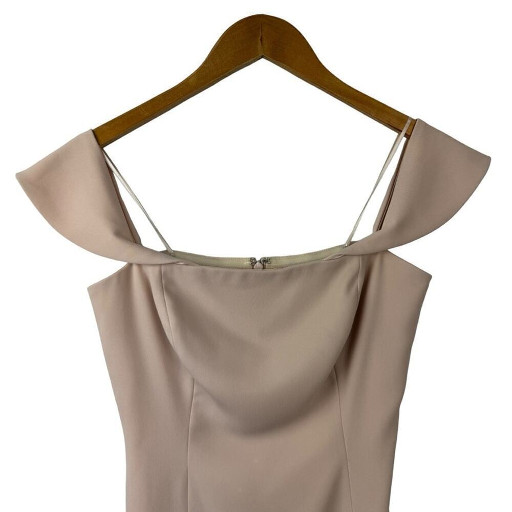 Jay Godfrey Downie Gown Midi Dress Nude Pink Off Shoulder Stretch Size 2 - Picture 6 of 16